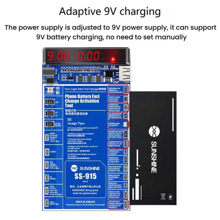 SUNSHINE SS-915 For iPhone Android Mobile Phone Repair Battery Charging Activation Board V9 Battery Test Activation Board Tool - Test Tools by SUNSHINE | Online Shopping UK | buy2fix