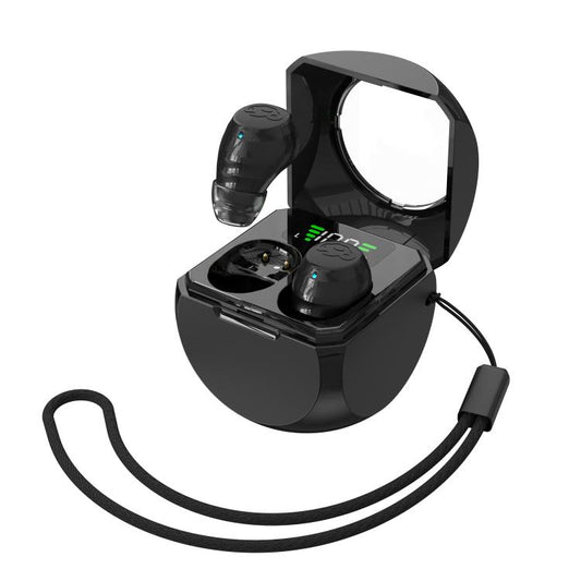 Smart ENC Noise Reduction Mini Bluetooth Earphones With Charging Compartment(Black) - Bluetooth Earphone by buy2fix | Online Shopping UK | buy2fix