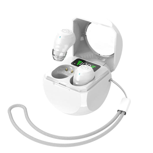 Smart ENC Noise Reduction Mini Bluetooth Earphones With Charging Compartment(White) - Bluetooth Earphone by buy2fix | Online Shopping UK | buy2fix