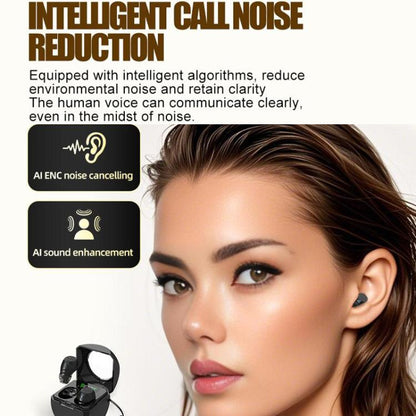 Smart ENC Noise Reduction Mini Bluetooth Earphones With Charging Compartment(Pink) - Bluetooth Earphone by buy2fix | Online Shopping UK | buy2fix