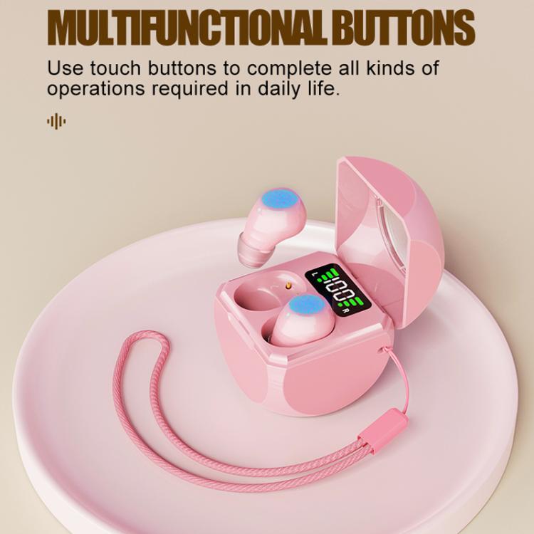 Smart ENC Noise Reduction Mini Bluetooth Earphones With Charging Compartment(Pink) - Bluetooth Earphone by buy2fix | Online Shopping UK | buy2fix