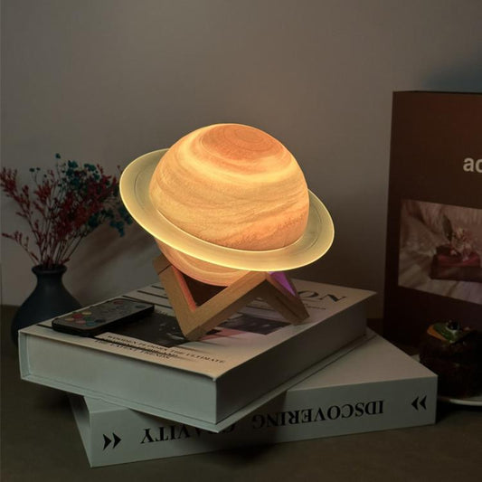 RGB Lighting Planet Shape Desktop Bluetooth Speaker Home 3D Subwoofer(Saturn Rings) - Desktop Speaker by buy2fix | Online Shopping UK | buy2fix