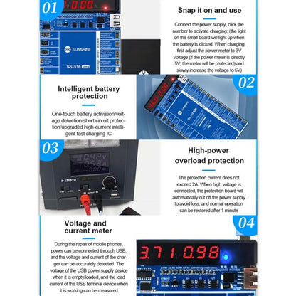 SUNSHINE SS-916 Ultra Charging Activation Fixture 5-9V Adaptive Voltage Support iPhone 16 Series and Android Models - Test Tools by SUNSHINE | Online Shopping UK | buy2fix