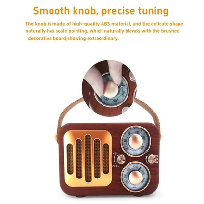 Retro Multifunctional Radio Bluetooth Speaker Handhled Audio Decoration Ornament(Woven Surface) - Desktop Speaker by buy2fix | Online Shopping UK | buy2fix