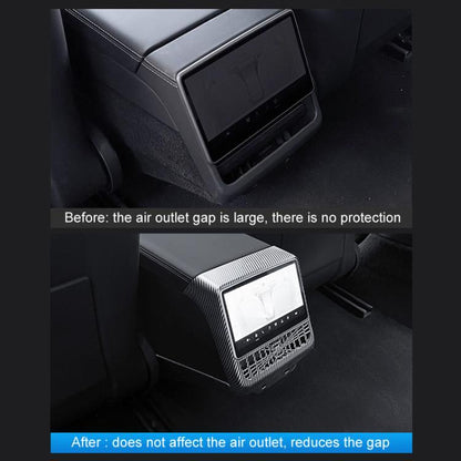 For Tesla New Model 3 / Y Car Rear Air Conditioning Vent Protection Frame, Style: Matte Carbon Pattern - Car Interior Mouldings by buy2fix | Online Shopping UK | buy2fix
