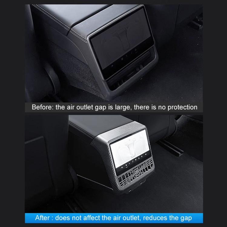 For Tesla New Model 3 / Y Car Rear Air Conditioning Vent Protection Frame, Style: Matte Black - Car Interior Mouldings by buy2fix | Online Shopping UK | buy2fix