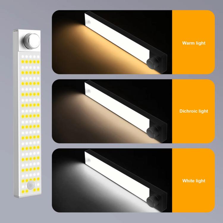 LED Cabinet Light Magnetic Motion Sensor Rechargeable Lamp 128 LEDs 3-color Temperature XN01 - Sensor LED Lights by buy2fix | Online Shopping UK | buy2fix
