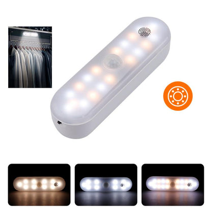 Magnetic LED Cabinet Light Motion Sensor Rechargeable Lamp 20 LEDs 3-color Temperature A68-3A-11cm - Sensor LED Lights by buy2fix | Online Shopping UK | buy2fix