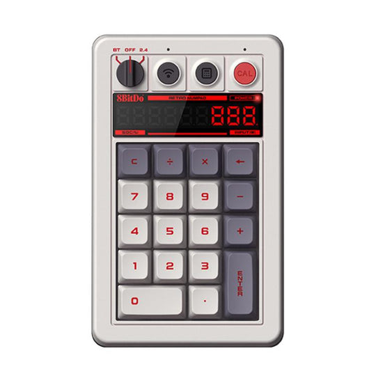8BitDo Retro18 Tri-mode Connection Computer Mechanical Numeric Keyboard Counter 2 In 1(Gray N Version)
