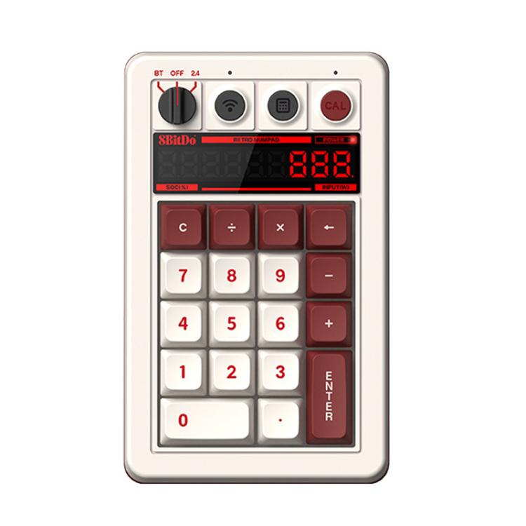 8BitDo Retro18 Tri-mode Connection Computer Mechanical Numeric Keyboard Counter 2 In 1(Red Fami Version) - Mini Keyboard by 8BitDo | Online Shopping UK | buy2fix