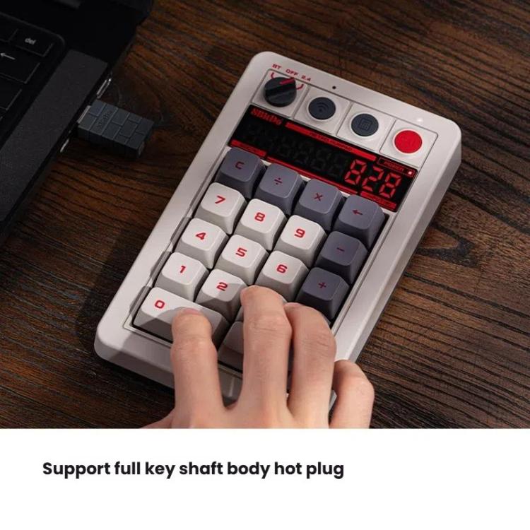 8BitDo Retro18 Tri-mode Connection Computer Mechanical Numeric Keyboard Counter 2 In 1(Brown C64 Version) - Mini Keyboard by 8BitDo | Online Shopping UK | buy2fix