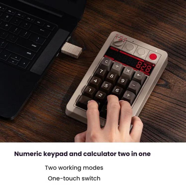 8BitDo Retro18 Tri-mode Connection Computer Mechanical Numeric Keyboard Counter 2 In 1(Light Gray M Version) - Mini Keyboard by 8BitDo | Online Shopping UK | buy2fix