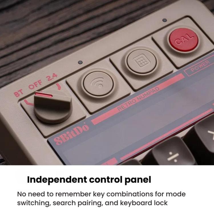 8BitDo Retro18 Tri-mode Connection Computer Mechanical Numeric Keyboard Counter 2 In 1(Gray N Version) - Mini Keyboard by 8BitDo | Online Shopping UK | buy2fix