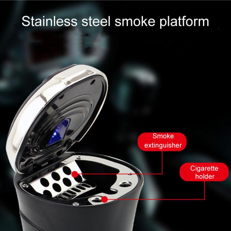 N09A Car Removable Cigarette Ashtray With Light And Lid(Silver) - Ashtrays by buy2fix | Online Shopping UK | buy2fix