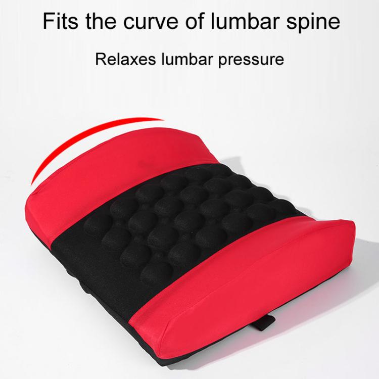 Automotive Universal Electrical Massage Lumbar Cushion Car Lumbar Support Pad(Black And Red) - Seat Accessories by buy2fix | Online Shopping UK | buy2fix