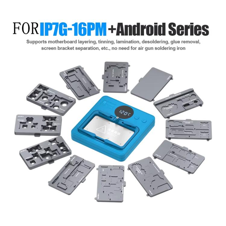 SUNSHINE SS-T12B 13 In 1 Mobile Phone Motherboard Smart Repair Heating Platform Kit Support IP7G-16PM/Android Universal - Repair Platform by SUNSHINE | Online Shopping UK | buy2fix
