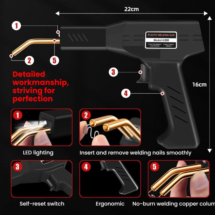 Rechargeable Car Bumper Plastic Repair Welding Machine, Specification: Black+800 Welding Nails - Hand Tool Sets by buy2fix | Online Shopping UK | buy2fix