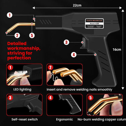 Rechargeable Car Bumper Plastic Repair Welding Machine, Specification: Black+800 Welding Nails - Hand Tool Sets by buy2fix | Online Shopping UK | buy2fix
