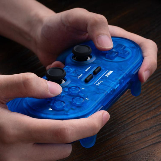 8BitDo Pro2 Retro Hall Edition Translucent Bluetooth With Back Button Multi-Platform Gamepad(Blue) - Gamepads by 8BitDo | Online Shopping UK | buy2fix