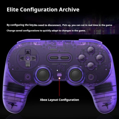 8BitDo Pro2 Retro Hall Edition Translucent Bluetooth With Back Button Multi-Platform Gamepad(Blue) - Gamepads by 8BitDo | Online Shopping UK | buy2fix