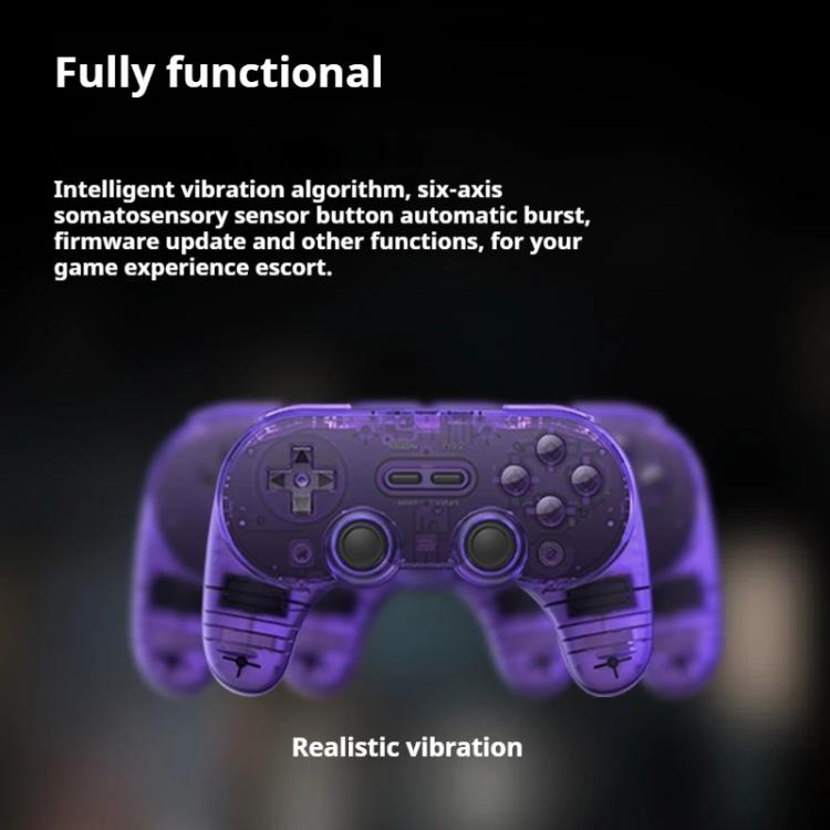 8BitDo Pro2 Retro Hall Edition Translucent Bluetooth With Back Button Multi-Platform Gamepad(Purple) - Gamepads by 8BitDo | Online Shopping UK | buy2fix