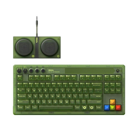 8BitDo Retro87 Mechanical Keyboard Retro RGB Lighting Green Transparent Keyboard With Large Keys