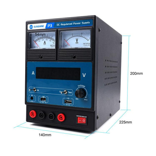 SUNSHINE P3 DC Regulated Power Supply 5V/8.4V/15V Switching Mobile Phone Repair Regulated Power Supply Meter(US Plug 110V) - Power Supply by SUNSHINE | Online Shopping UK | buy2fix