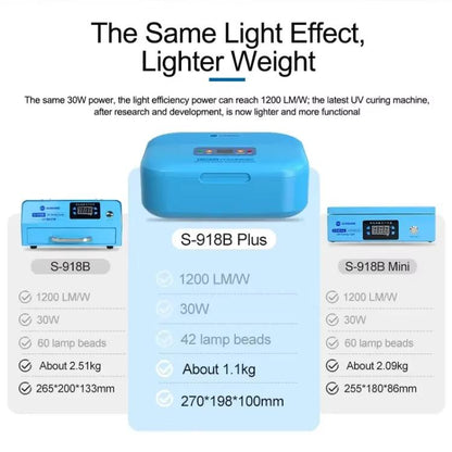 SUNSHINE S-918B Plus UV Curing Box Mobile Phone LCD Screen OCA Bonding Vacuum Laminated Machine(EU Plug 220V) - Laminator Machine by SUNSHINE | Online Shopping UK | buy2fix