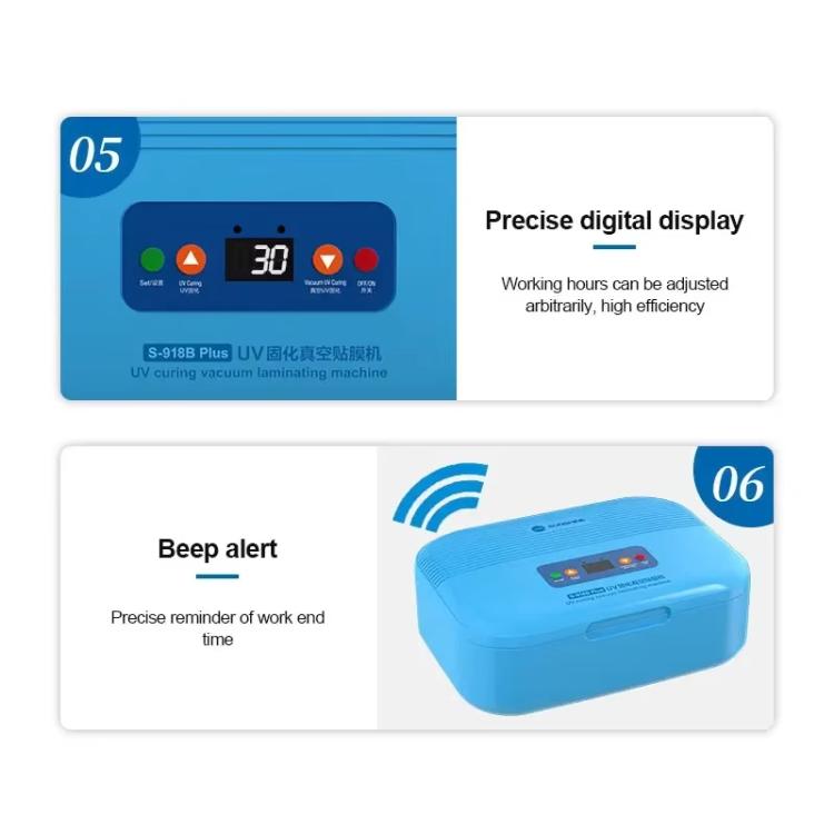 SUNSHINE S-918B Plus UV Curing Box Mobile Phone LCD Screen OCA Bonding Vacuum Laminated Machine(US Plug 110V) - Laminator Machine by SUNSHINE | Online Shopping UK | buy2fix