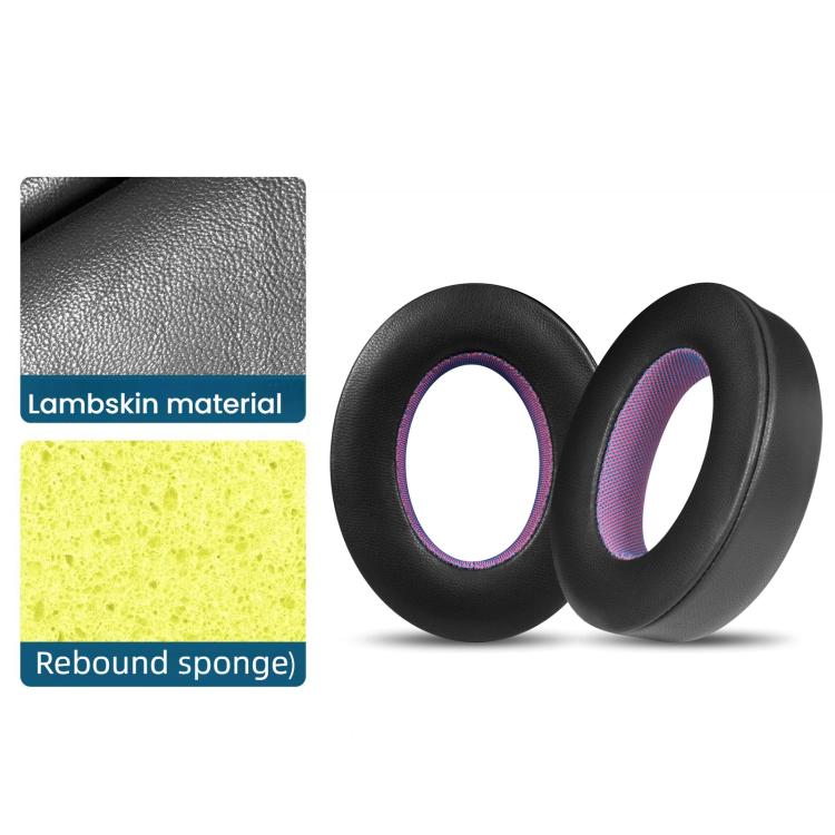 For Bose NC700 Headphone 1pair Lambskin Earpads Contrast Color Earmuffs Sponge Cover(Black Purple) - Earmuff & Pad by buy2fix | Online Shopping UK | buy2fix
