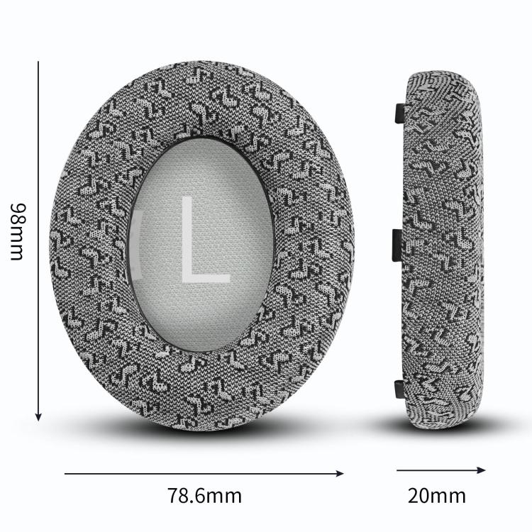 For BOSE NC700 Headphone 1pair Ear Pads Musical Note Design Cloth Ear Cushions(Gray) - Earmuff & Pad by buy2fix | Online Shopping UK | buy2fix