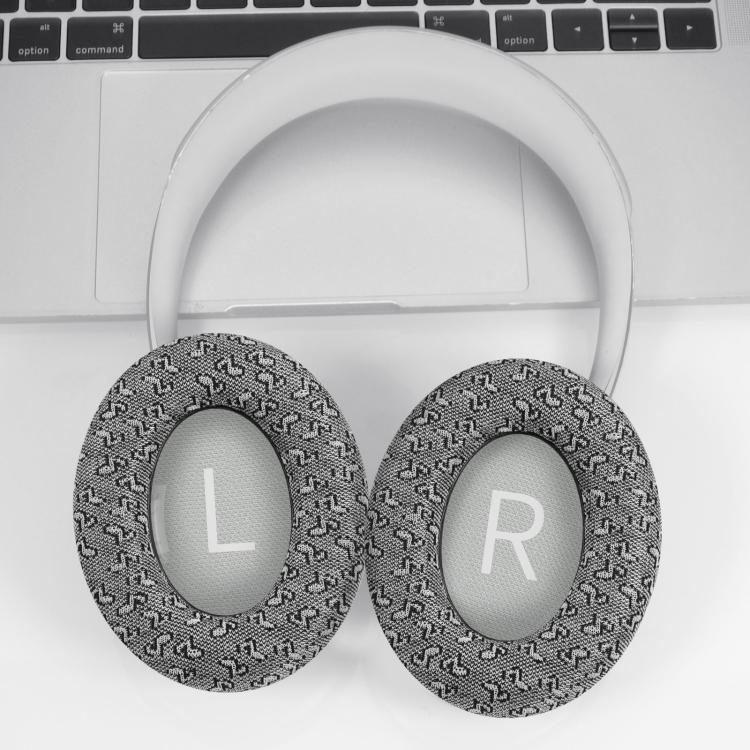 For BOSE NC700 Headphone 1pair Ear Pads Musical Note Design Cloth Ear Cushions(Gray) - Earmuff & Pad by buy2fix | Online Shopping UK | buy2fix