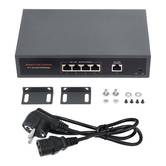 Waveshare 120W Industrial 4-Ports Gigabit Ethernet PoE Switch(EU Plug) - Switch by Waveshare | Online Shopping UK | buy2fix
