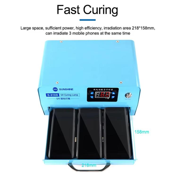 SUNSHINE S-918B UV Curing Filming Box LED High-Power UV Mobile Phone Curved Screen Optical Shadowless Glue Repair Tool(US Plug 110V) - Laminator Machine by SUNSHINE | Online Shopping UK | buy2fix