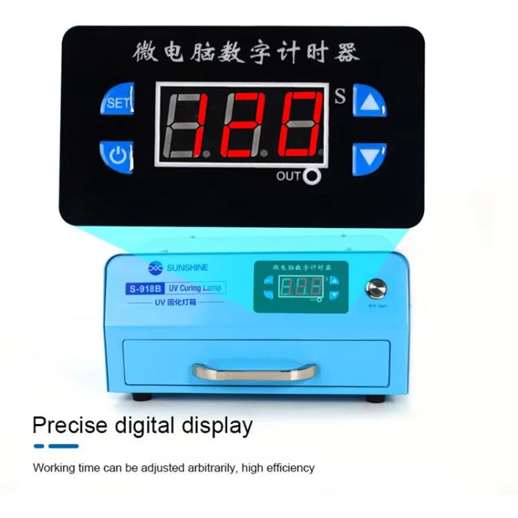 SUNSHINE S-918B UV Curing Filming Box LED High-Power UV Mobile Phone Curved Screen Optical Shadowless Glue Repair Tool(US Plug 110V) - Laminator Machine by SUNSHINE | Online Shopping UK | buy2fix