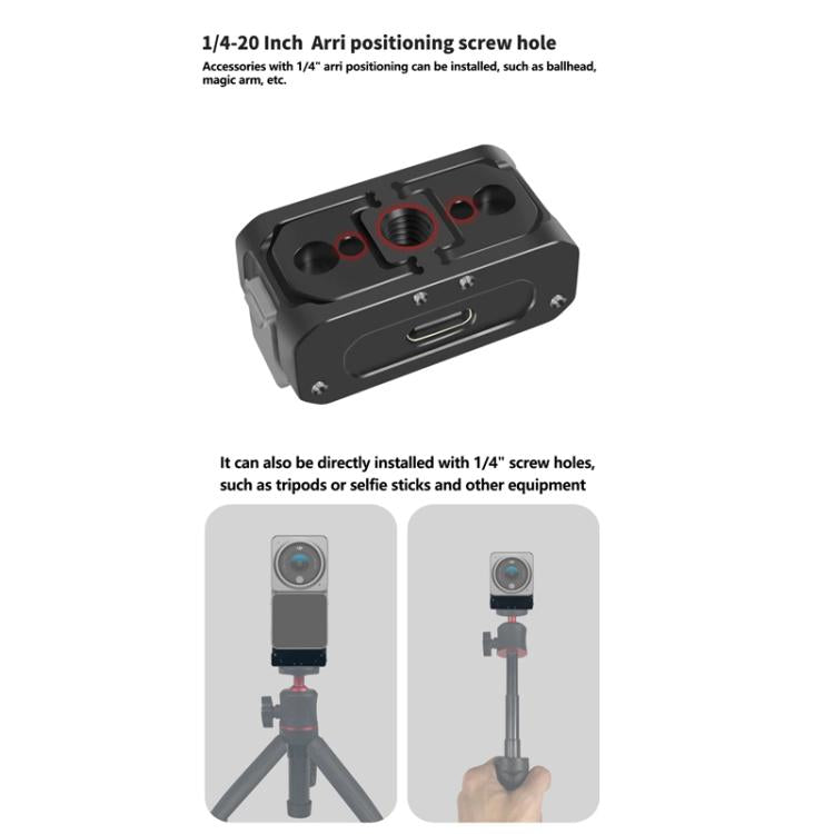 For DJI Osmo Action 2 Camera Magnetic Charging Base with 1/4 Inch & Arri Hole, Spec: Set C - Mount & Holder by buy2fix | Online Shopping UK | buy2fix