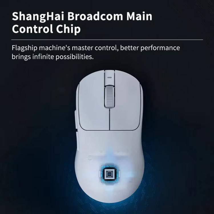 Ajazz AJ199 MAX Wireless 2.4GHz Wired BT Tri-Mode Mouse PAW3395 Lightweight Gaming Mouse(White) - Wireless Mice by Ajazz | Online Shopping UK | buy2fix