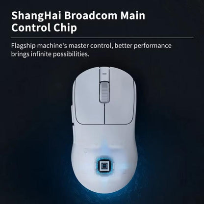 Ajazz AJ199 MAX Wireless 2.4GHz Wired BT Tri-Mode Mouse PAW3395 Lightweight Gaming Mouse(White) - Wireless Mice by Ajazz | Online Shopping UK | buy2fix
