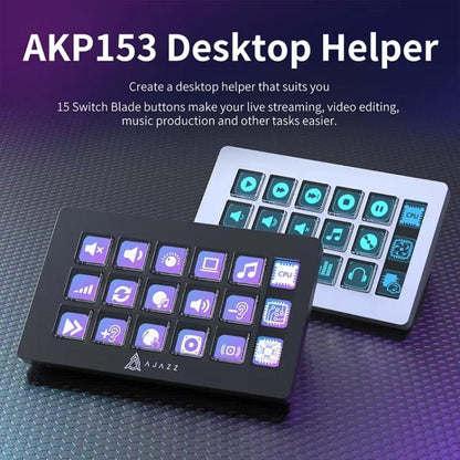 Ajazz AKP153 Multifunctional Console Panel Desktop Assistant Live Stock Tuning Custom Programming Mini Keyboard(White) - Mini Keyboard by Ajazz | Online Shopping UK | buy2fix