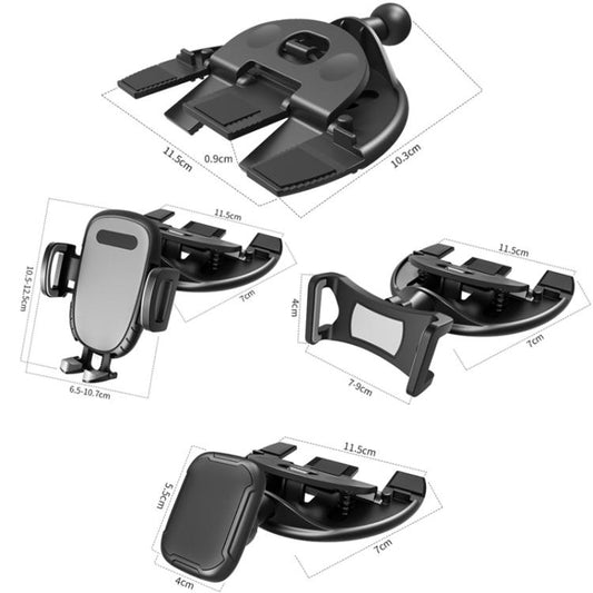 Car CD Slot Navigation Mobile Phone Holder, Color: Clip Type Gray - Universal Car Holders by buy2fix | Online Shopping UK | buy2fix