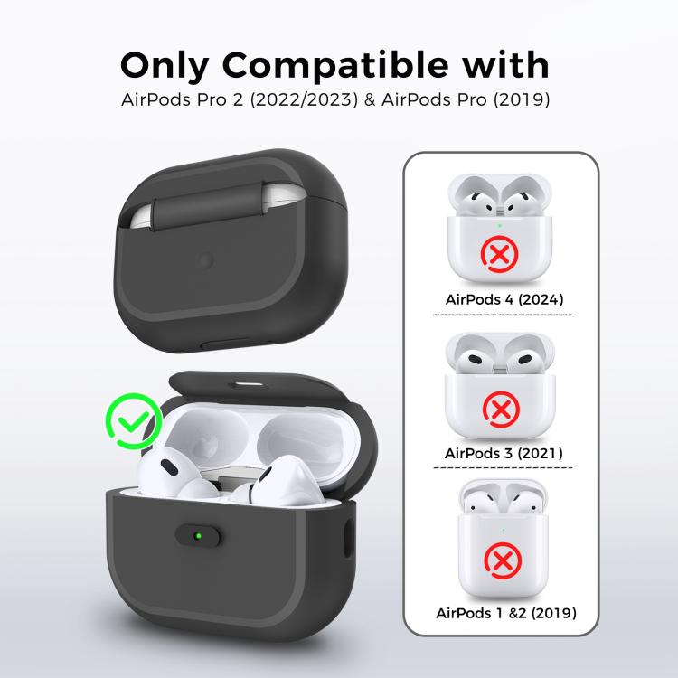 For AirPods Pro / Pro 2 AhaStyle JY17 Silicone Lock Protective Case(Black) - For AirPods Pro by AhaStyle | Online Shopping UK | buy2fix