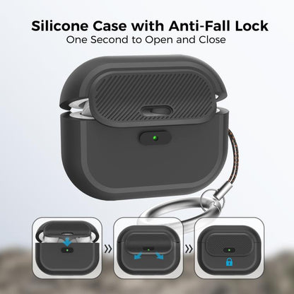 For AirPods Pro / Pro 2 AhaStyle JY17 Silicone Lock Protective Case(Blue) - For AirPods Pro by AhaStyle | Online Shopping UK | buy2fix