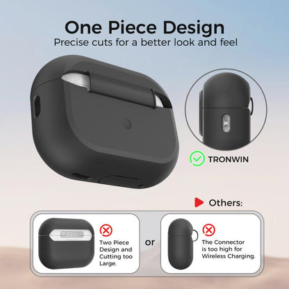 For AirPods Pro / Pro 2 AhaStyle JY17 Silicone Lock Protective Case(Black) - For AirPods Pro by AhaStyle | Online Shopping UK | buy2fix