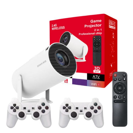 HY300  Game Projector Android 11 System With Wireless Gaming Controller 720P Home Theater(EU Plug)