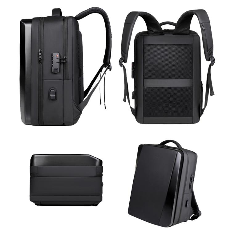 OUMANTU 966 Large-Capacity Waterproof Three-Dimensional Password Lock Laptop Backpack(Black) - Backpack by OUMANTU | Online Shopping UK | buy2fix