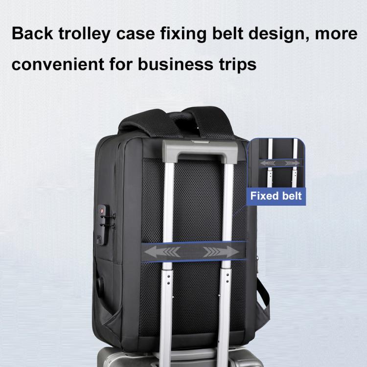 OUMANTU 966 Large-Capacity Waterproof Three-Dimensional Password Lock Laptop Backpack(Black) - Backpack by OUMANTU | Online Shopping UK | buy2fix