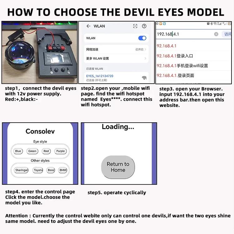3-Inch Car Motorcycle LED Demon Eye Light Modification(23 Mode With Lens For Two) - Decorative Lights by buy2fix | Online Shopping UK | buy2fix