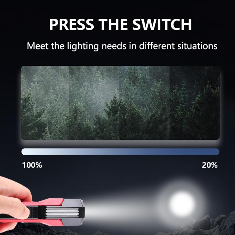 Magnet-Hook COB Rotating Strong Light Emergency Work Light(Red) - Other Tools by buy2fix | Online Shopping UK | buy2fix