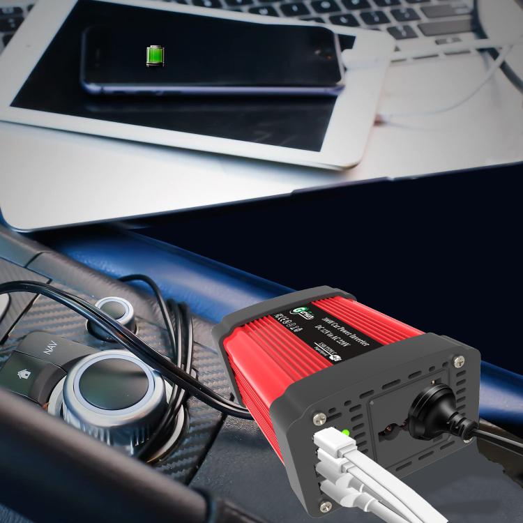Gurxun Dual USB+Dual Type-C Charging Port Modified Square Wave Car Inverter, Spec: DC12V To AC110V Dual US Plug - Modified Square Wave by Gurxun | Online Shopping UK | buy2fix