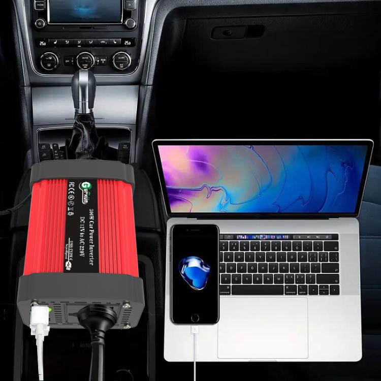 Gurxun Dual USB+Dual Type-C Charging Port Modified Square Wave Car Inverter, Spec: DC12V To AC110V Dual US Plug - Modified Square Wave by Gurxun | Online Shopping UK | buy2fix